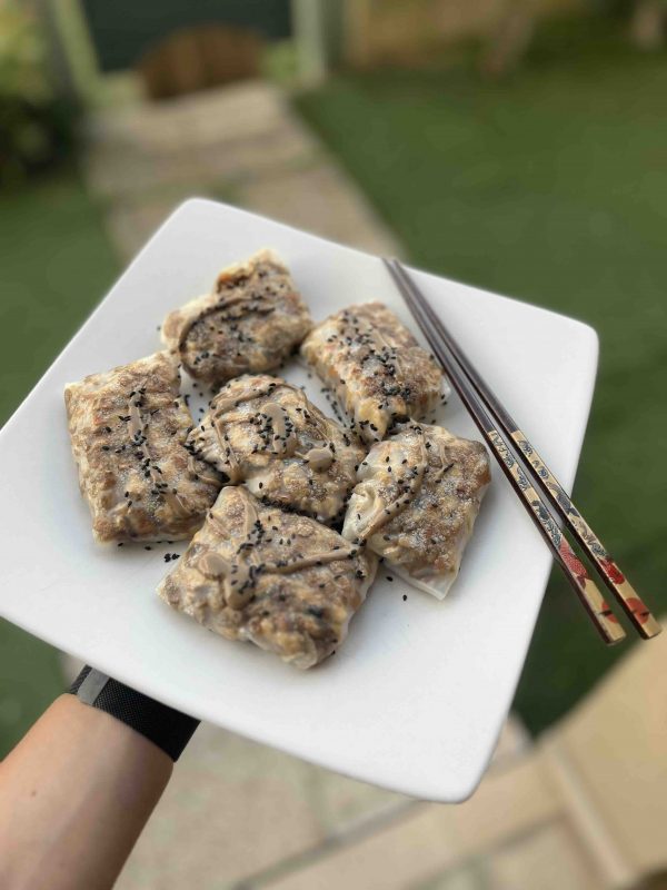 Involtini di tofu con carta di riso